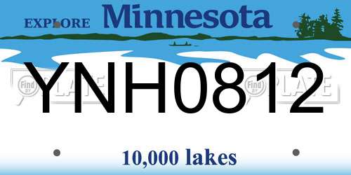 YNH0812 Minnesota License Plate