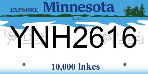 YNH2616 Minnesota License Plate