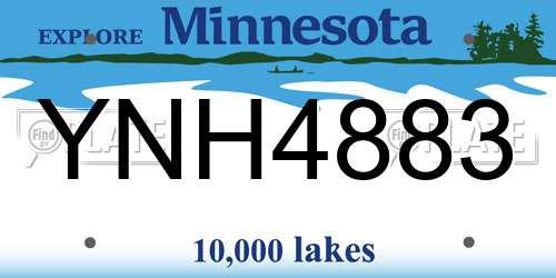 YNH4883 Minnesota License Plate