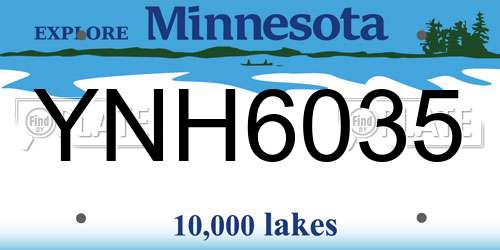 YNH6035 Minnesota License Plate