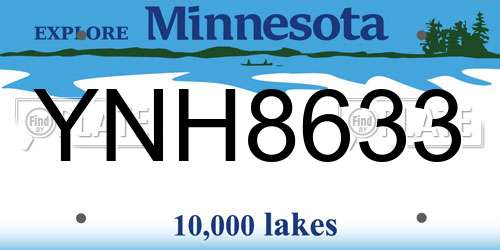 YNH8633 Minnesota License Plate