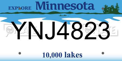 YNJ4823 Minnesota License Plate