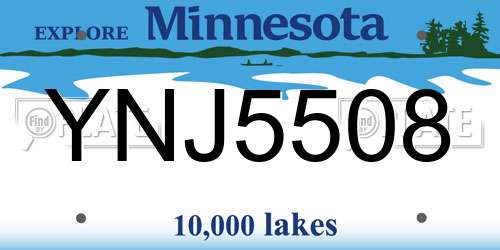 YNJ5508 Minnesota License Plate