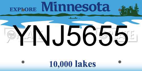 YNJ5655 Minnesota License Plate