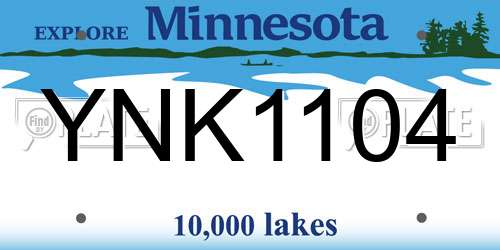 YNK1104 Minnesota License Plate