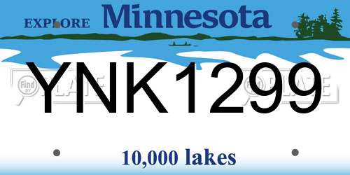 YNK1299 Minnesota License Plate