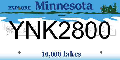 YNK2800 Minnesota License Plate