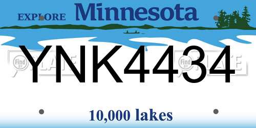 YNK4434 Minnesota License Plate