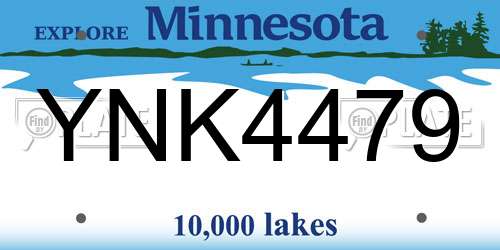 YNK4479 Minnesota License Plate