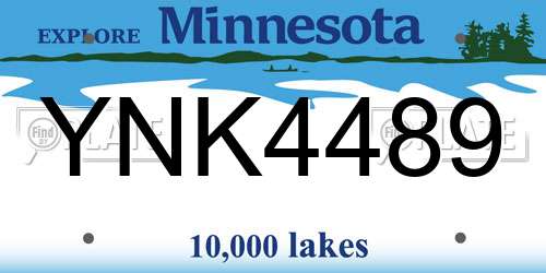 YNK4489 Minnesota License Plate