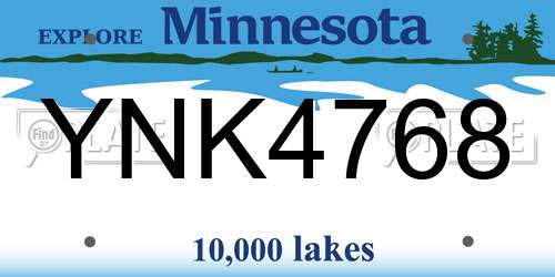YNK4768 Minnesota License Plate