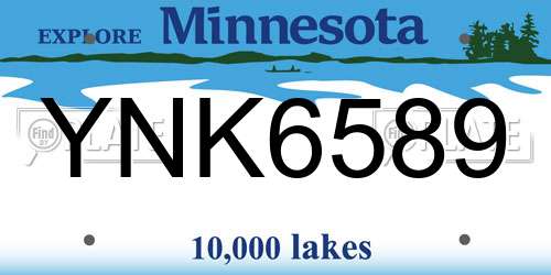 YNK6589 Minnesota License Plate