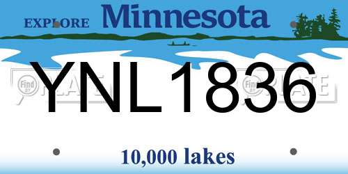 YNL1836 Minnesota License Plate