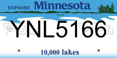 YNL5166 Minnesota License Plate
