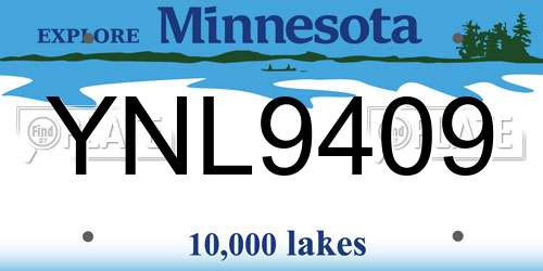 YNL9409 Minnesota License Plate