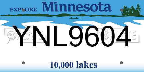 YNL9604 Minnesota License Plate