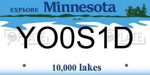 YO0S1D Minnesota License Plate