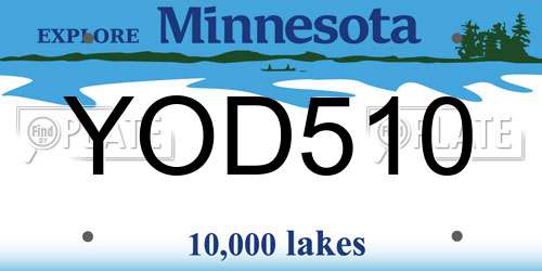 YOD510 Minnesota License Plate