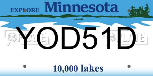 YOD51D Minnesota License Plate
