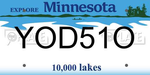 YOD51O Minnesota License Plate