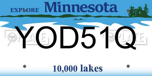 YOD51Q Minnesota License Plate