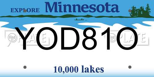 YOD81O Minnesota License Plate