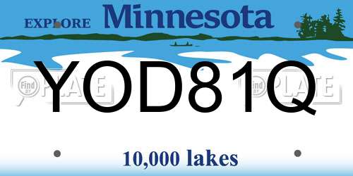 YOD81Q Minnesota License Plate
