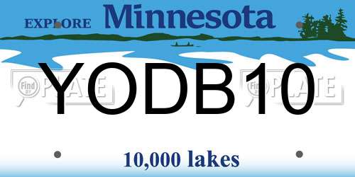 YODB10 Minnesota License Plate