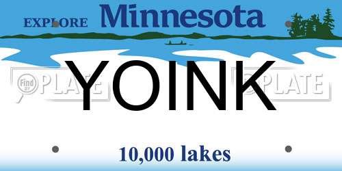 YOINK Minnesota License Plate
