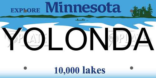 YOLONDA Minnesota License Plate