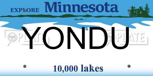 YONDU Minnesota License Plate