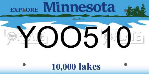 YOO510 Minnesota License Plate
