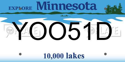 YOO51D Minnesota License Plate