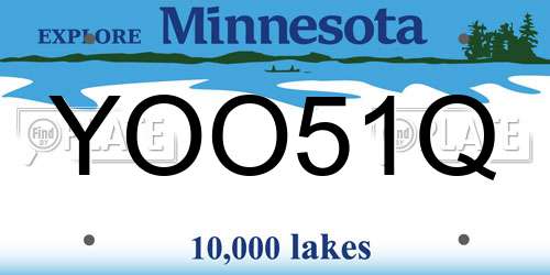 YOO51Q Minnesota License Plate