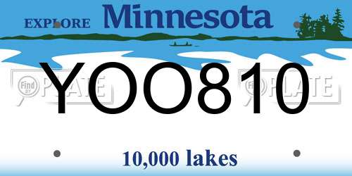 YOO810 Minnesota License Plate