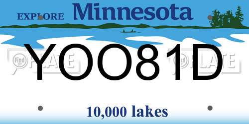 YOO81D Minnesota License Plate