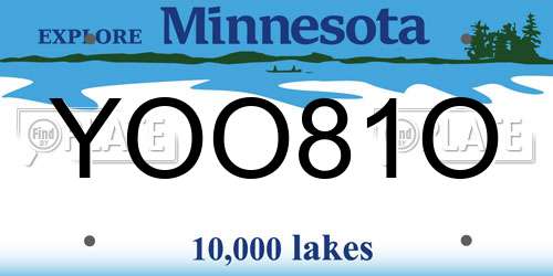 YOO81O Minnesota License Plate