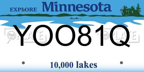 YOO81Q Minnesota License Plate