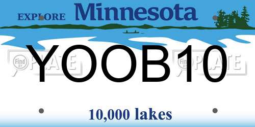YOOB10 Minnesota License Plate