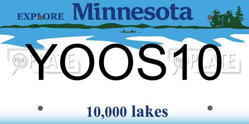 YOOS10 Minnesota License Plate