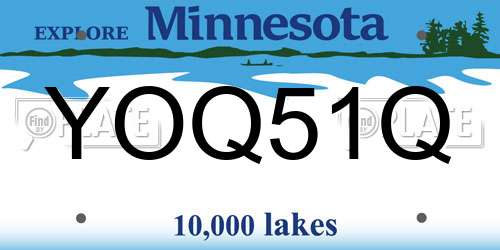 YOQ51Q Minnesota License Plate