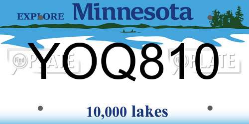 YOQ810 Minnesota License Plate