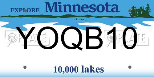 YOQB10 Minnesota License Plate