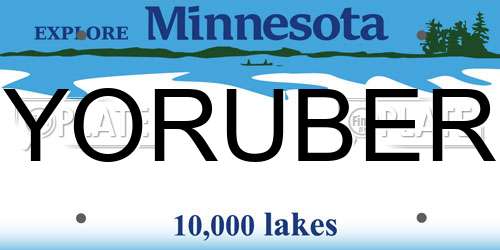 YORUBER Minnesota License Plate