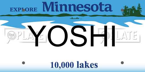 YOSHI Minnesota License Plate