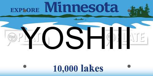 YOSHIII Minnesota License Plate