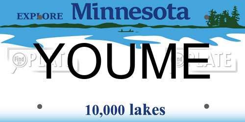 YOUME Minnesota License Plate