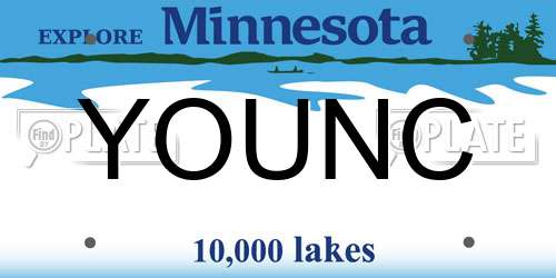 YOUNC Minnesota License Plate