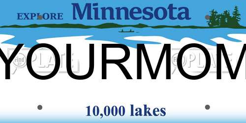 YOURMOM Minnesota License Plate
