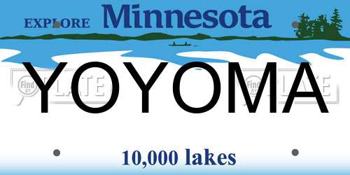 YOYOMA Minnesota License Plate